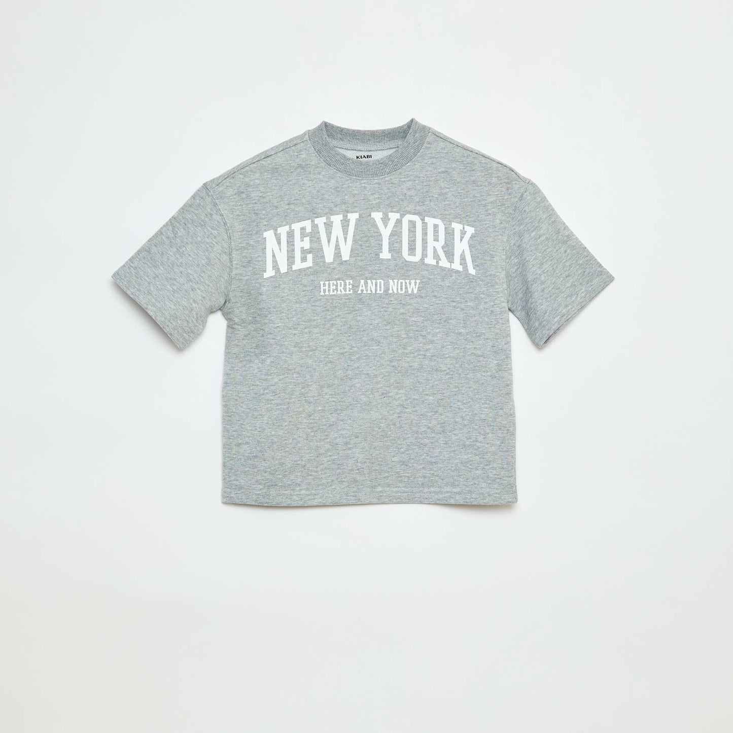 T-shirt style universitaire manches courtes GRIS