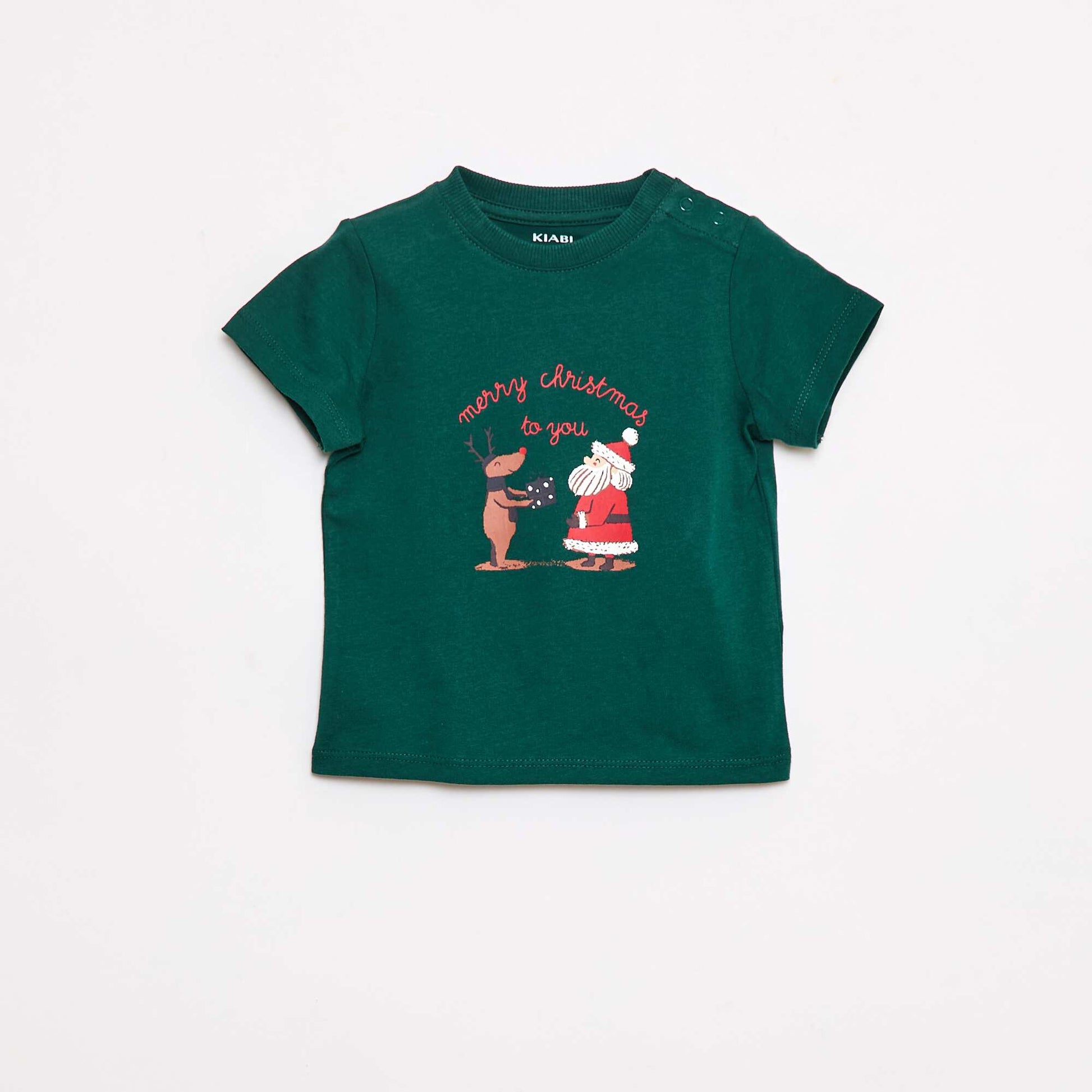 T-shirt imprimé 'Noël' en jersey coton VERT
