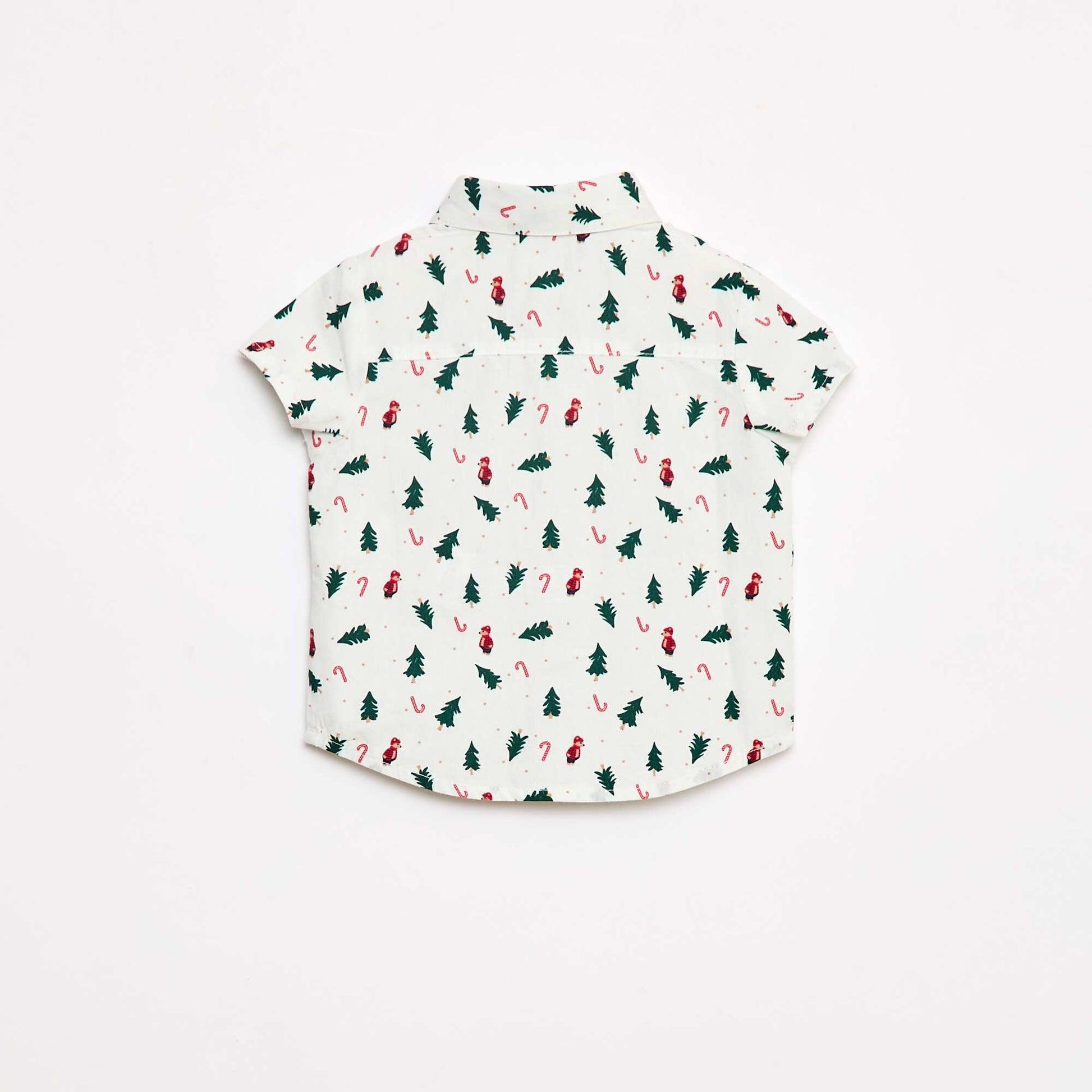 Chemise imprimé all-over 'Noël' en coton BLANC