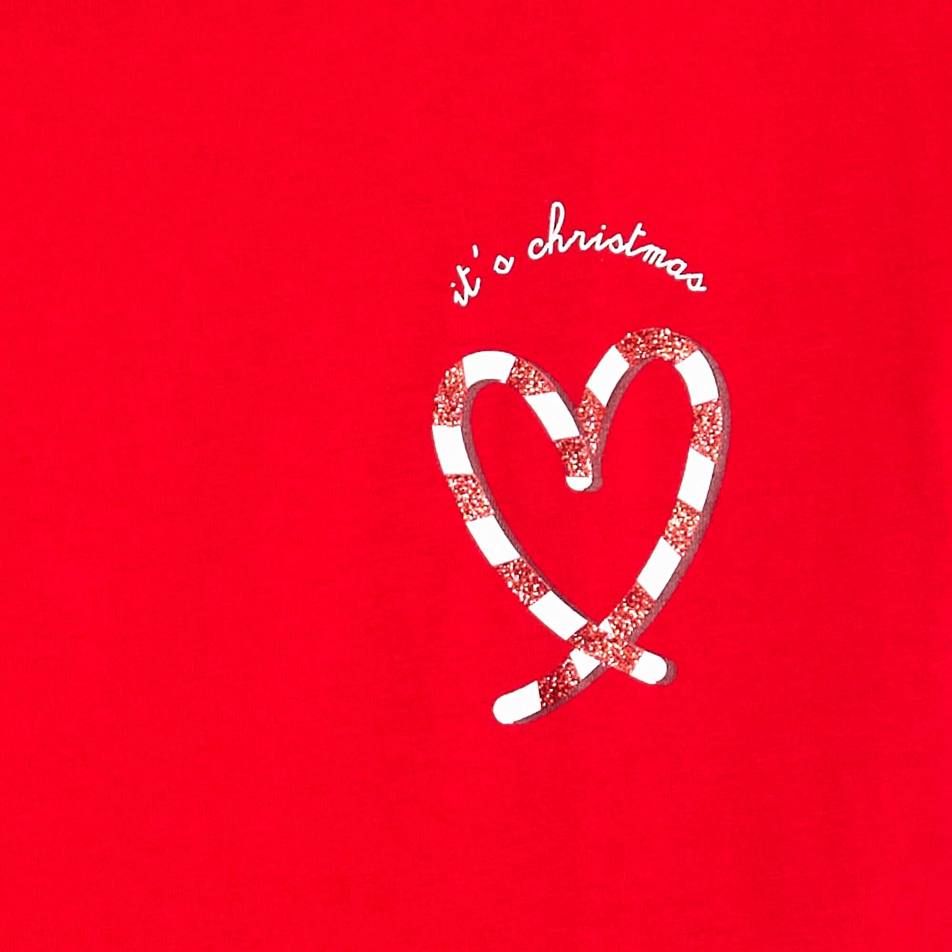 T-shirt imprimé 'Noël' en coton ROUGE