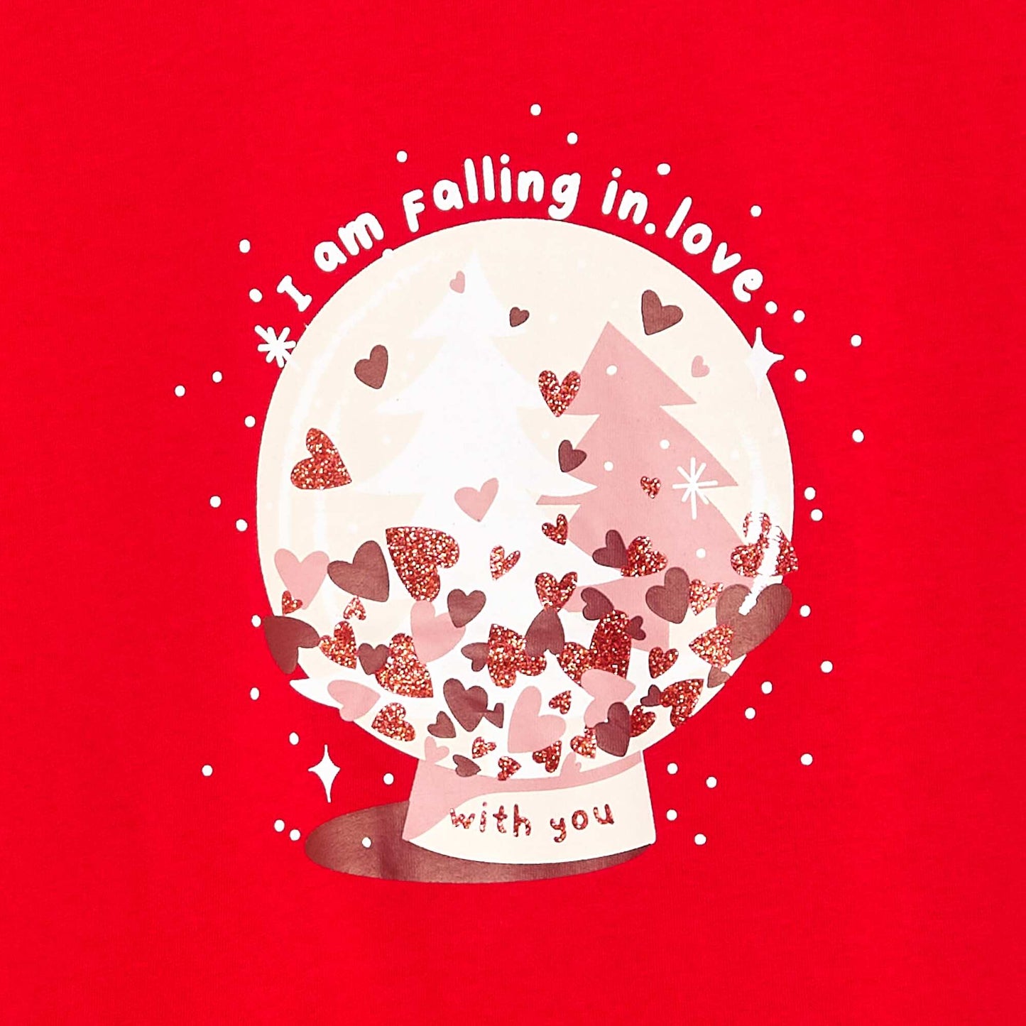 T-shirt imprimé 'Noël' en coton ROUGE