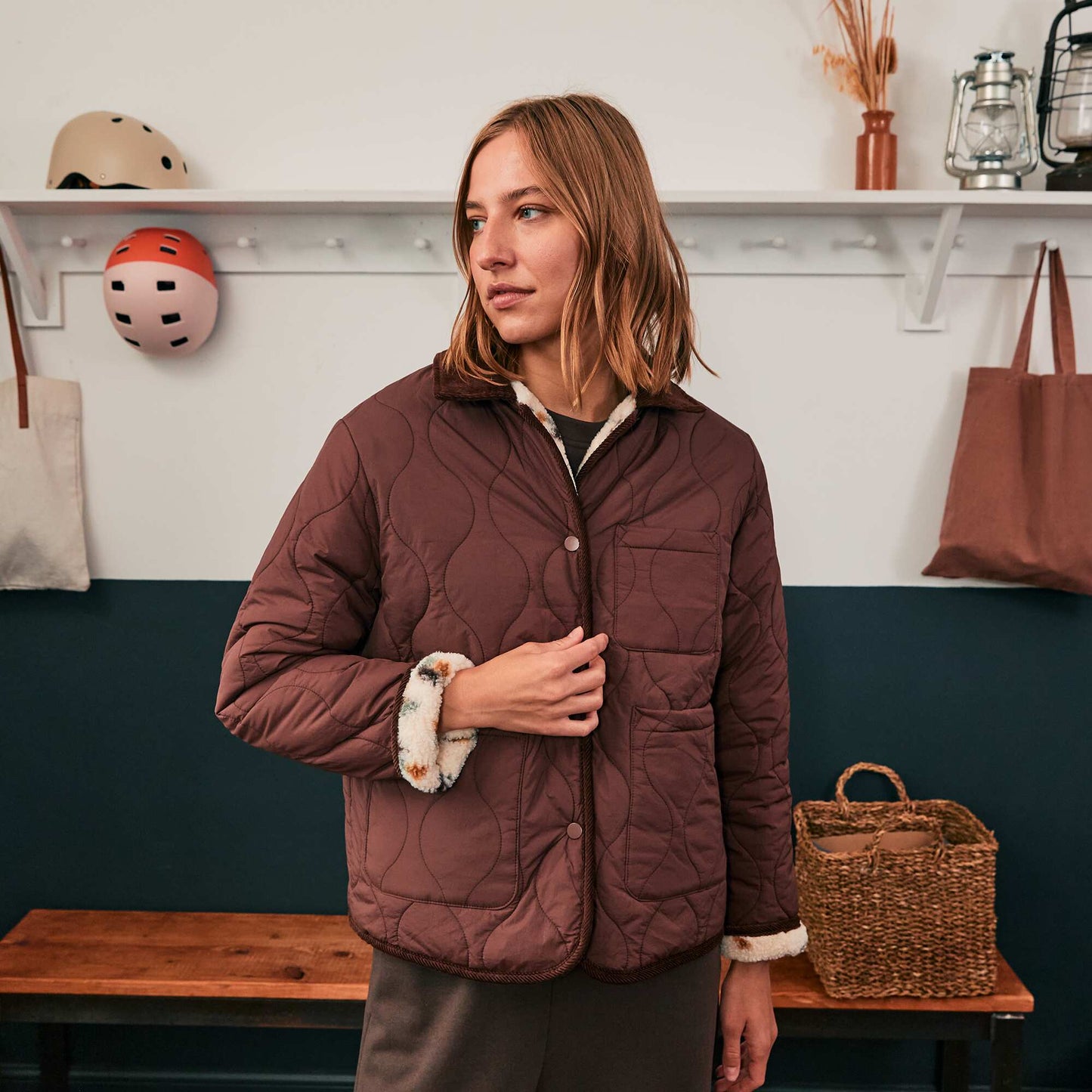 Veste chaude réversible ROUGE