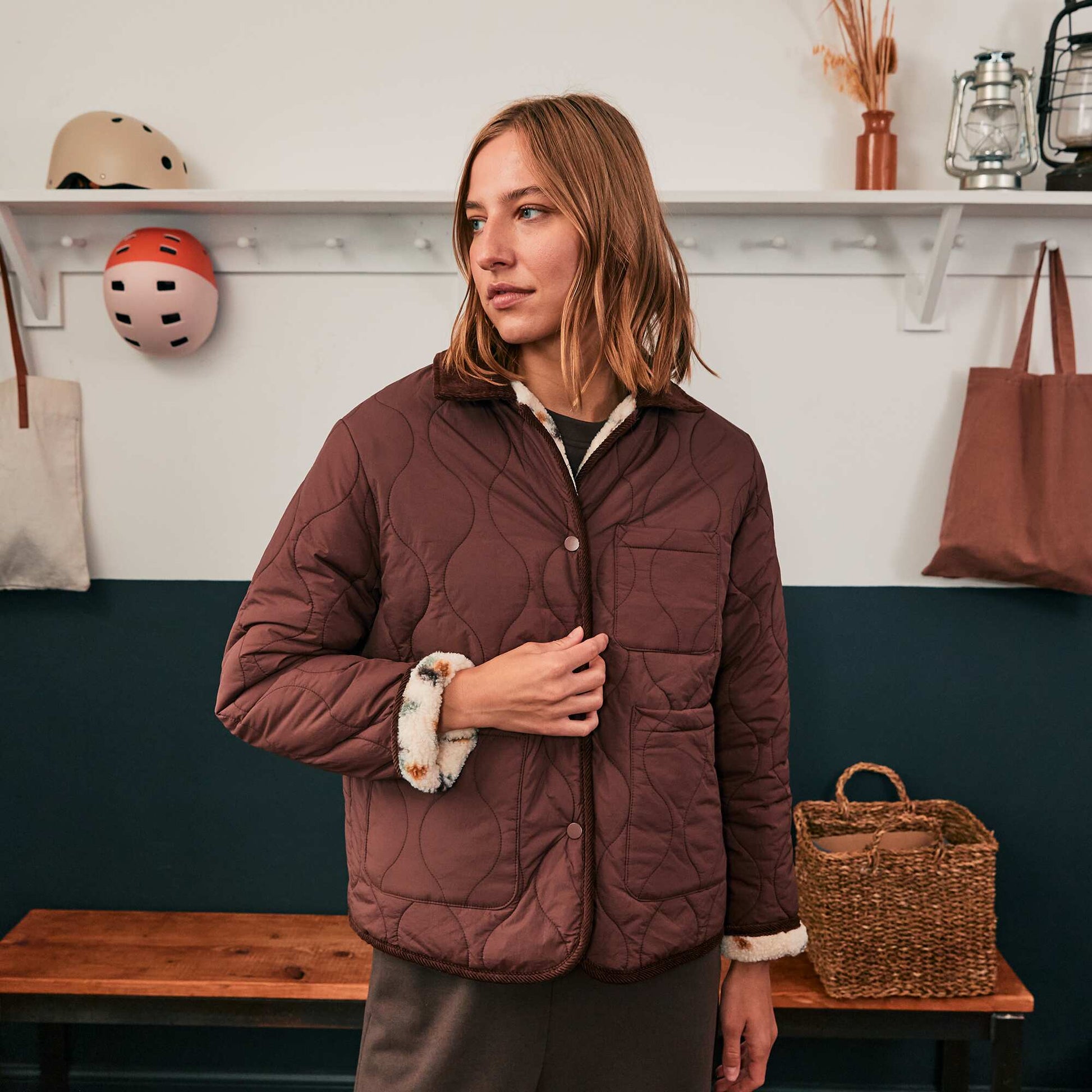Veste chaude réversible ROUGE