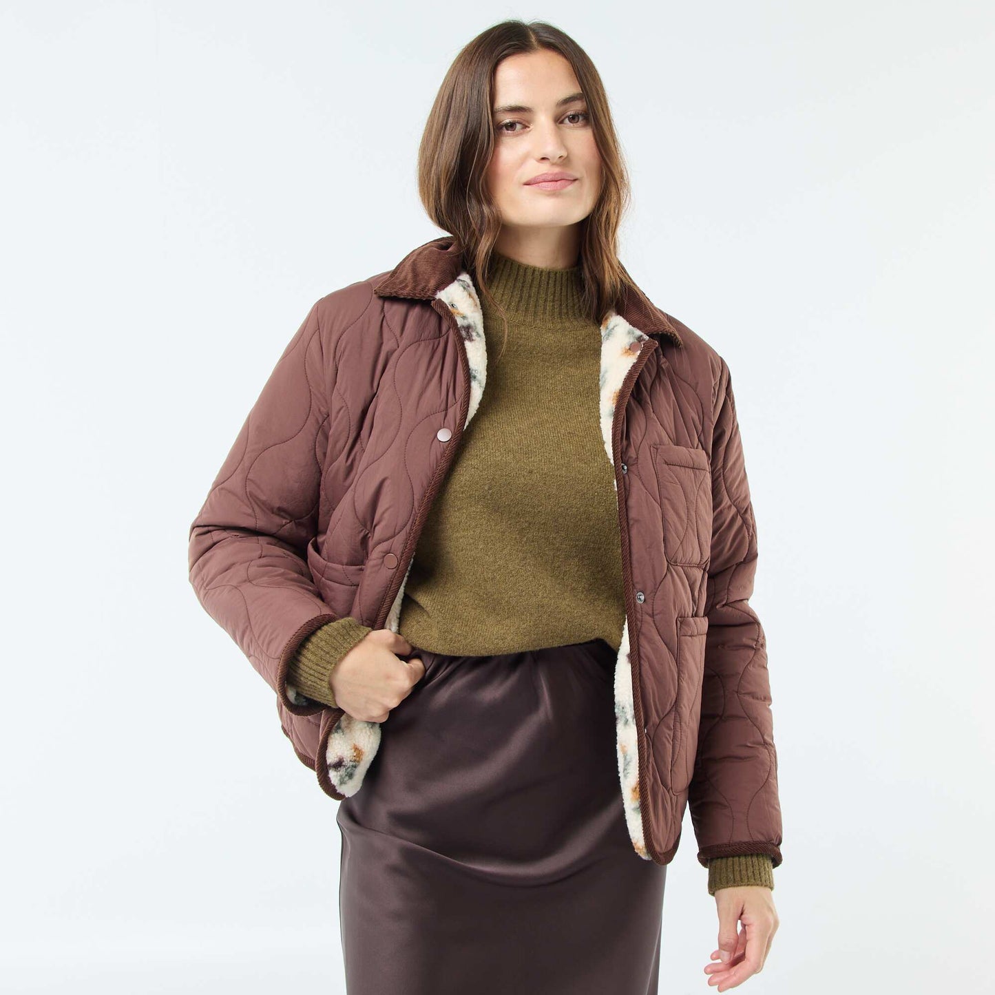 Veste chaude réversible ROUGE