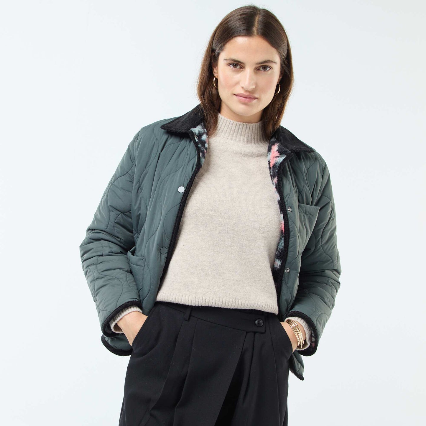 Veste chaude réversible KAKI