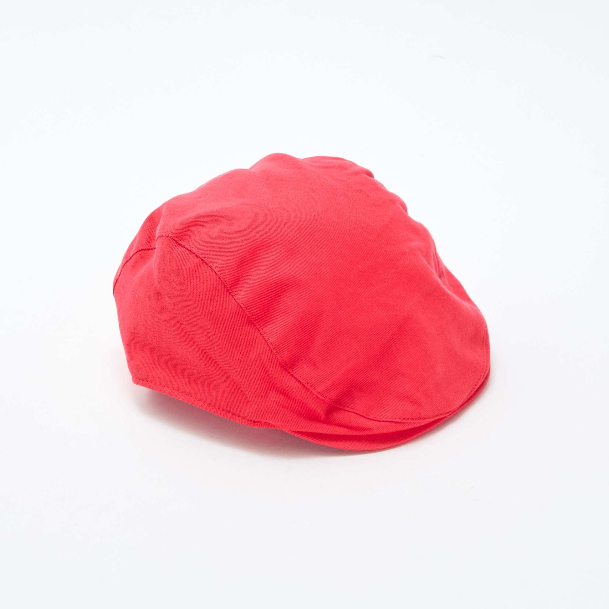 Beret en coton uni ROUGE