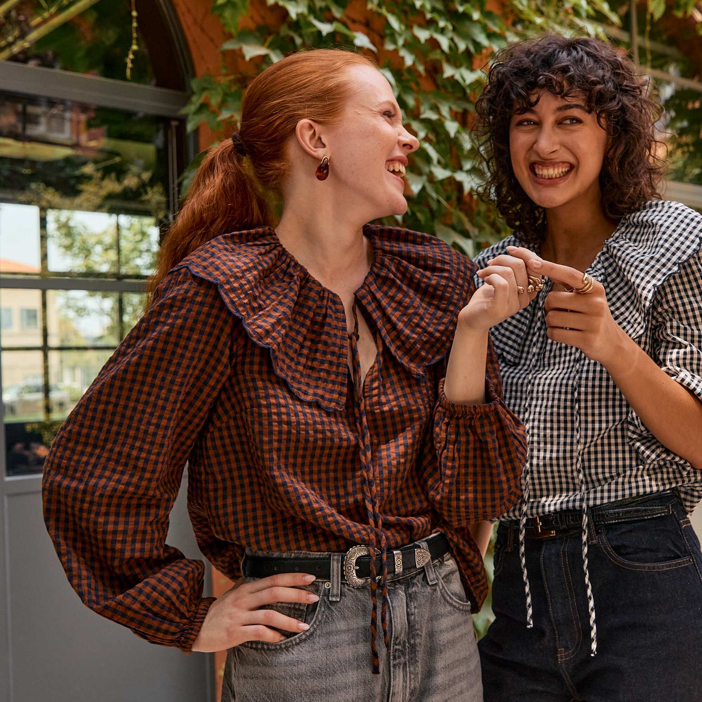 Blouse avec large col claudine MARRON