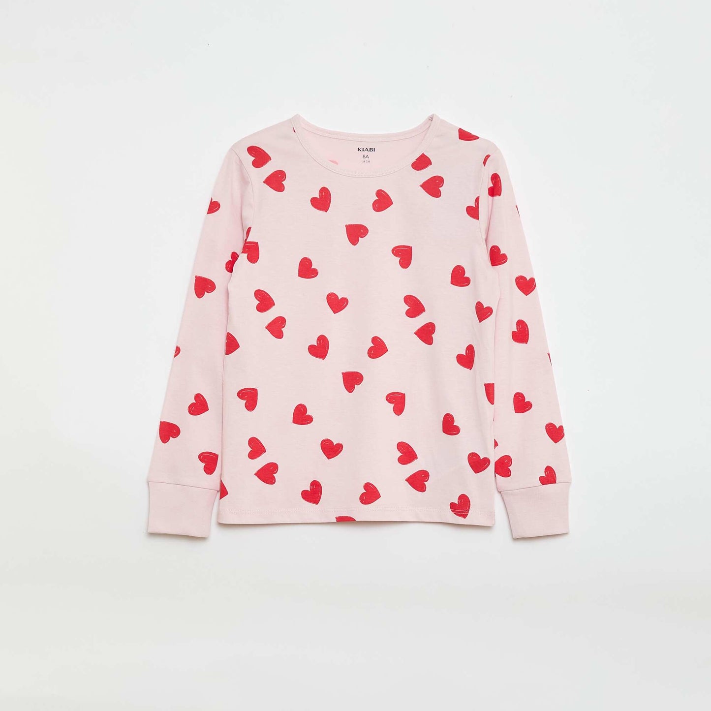 Ensemble pyjama long à motif 'cœur' - 2 pièces ROSE