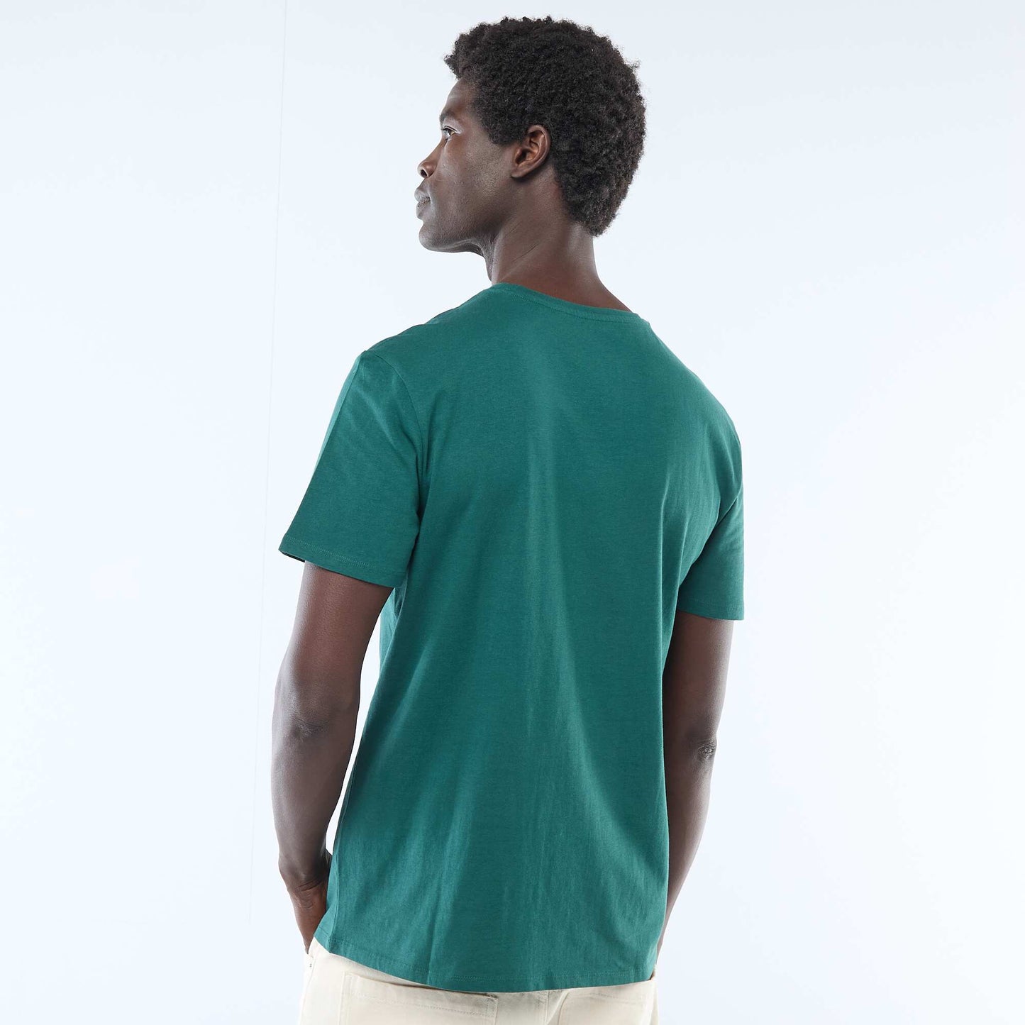 T-shirt en jersey manches courtes imprimé recto/verso VERT