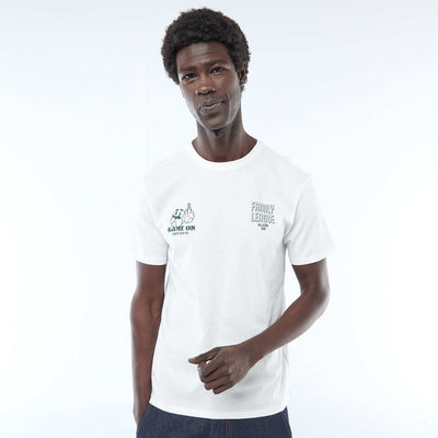 T-shirt en jersey manches courtes imprimé recto/verso BLANC