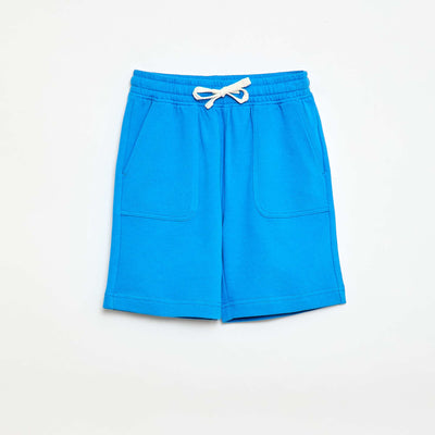 Short en molleton léger uni BLEU