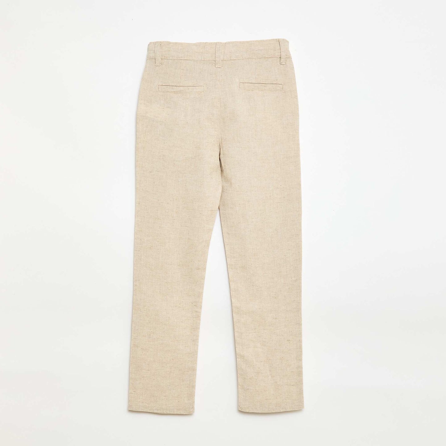 Pantalon en coton et en lin BLANC
