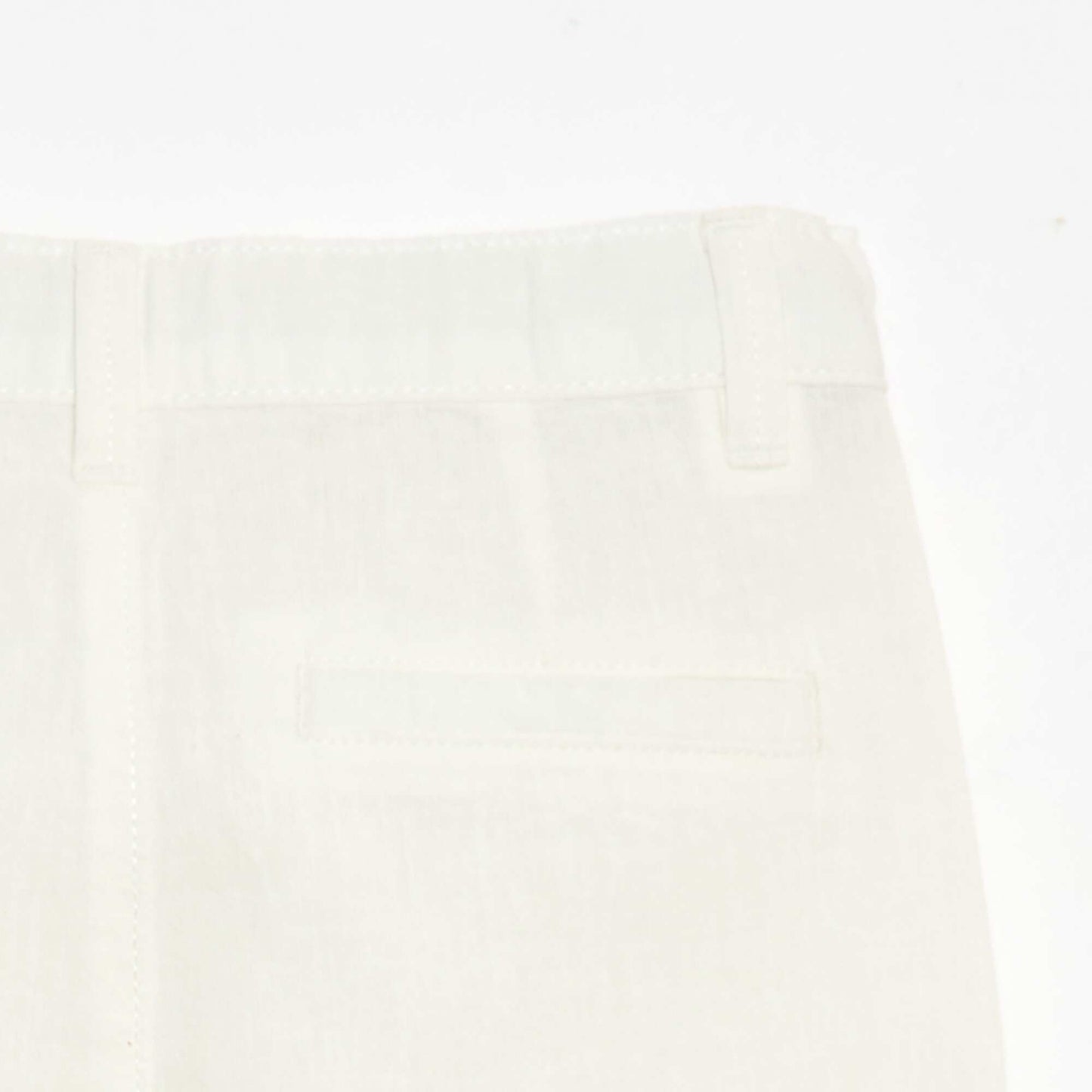 Pantalon en coton et en lin BLANC