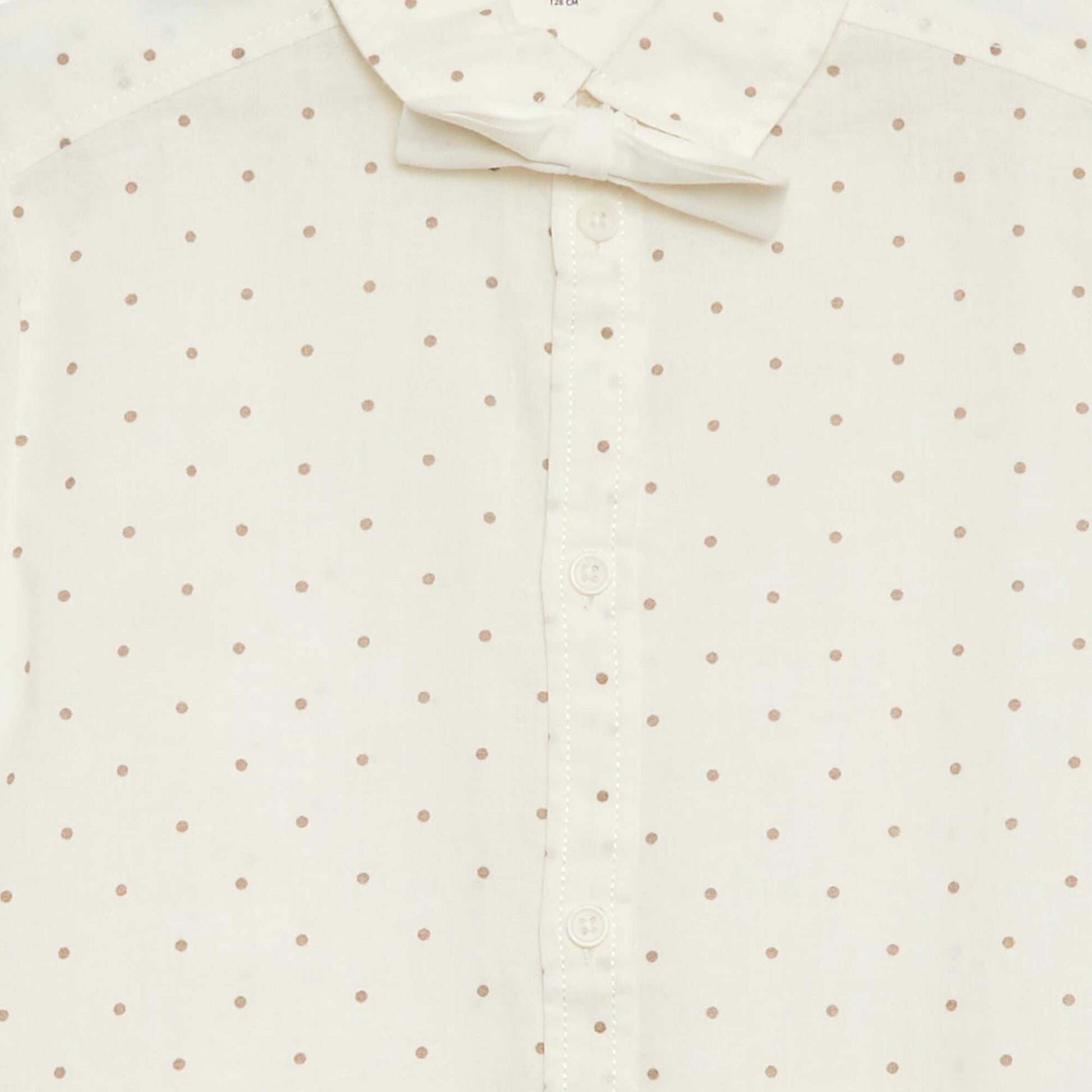 Ensemble chemise en popeline + Nœud papillon à scratch BLANC