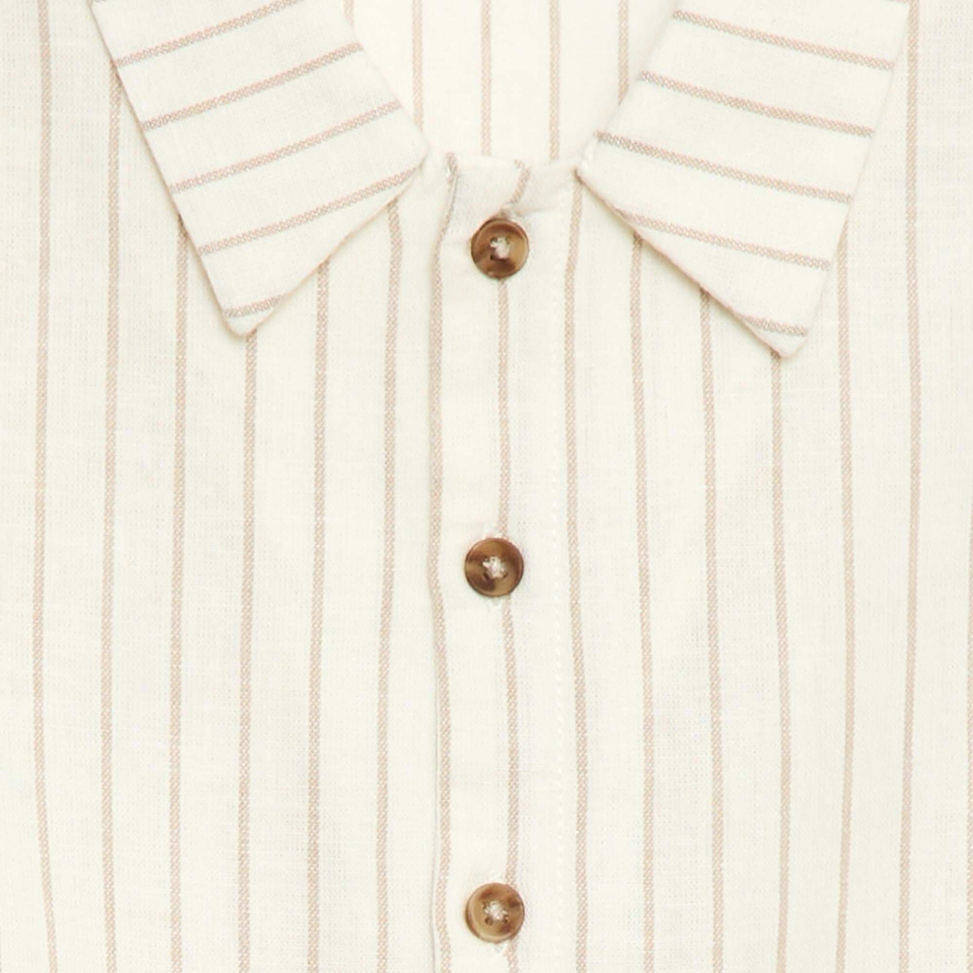 Chemise rayée à manches courtes BLANC