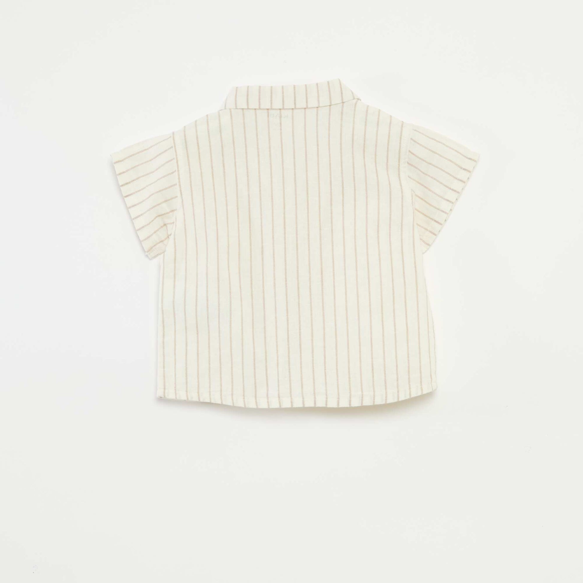Chemise rayée à manches courtes BLANC