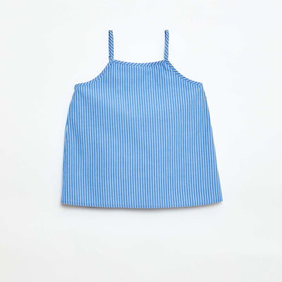 Top en popeline rayé BLEU