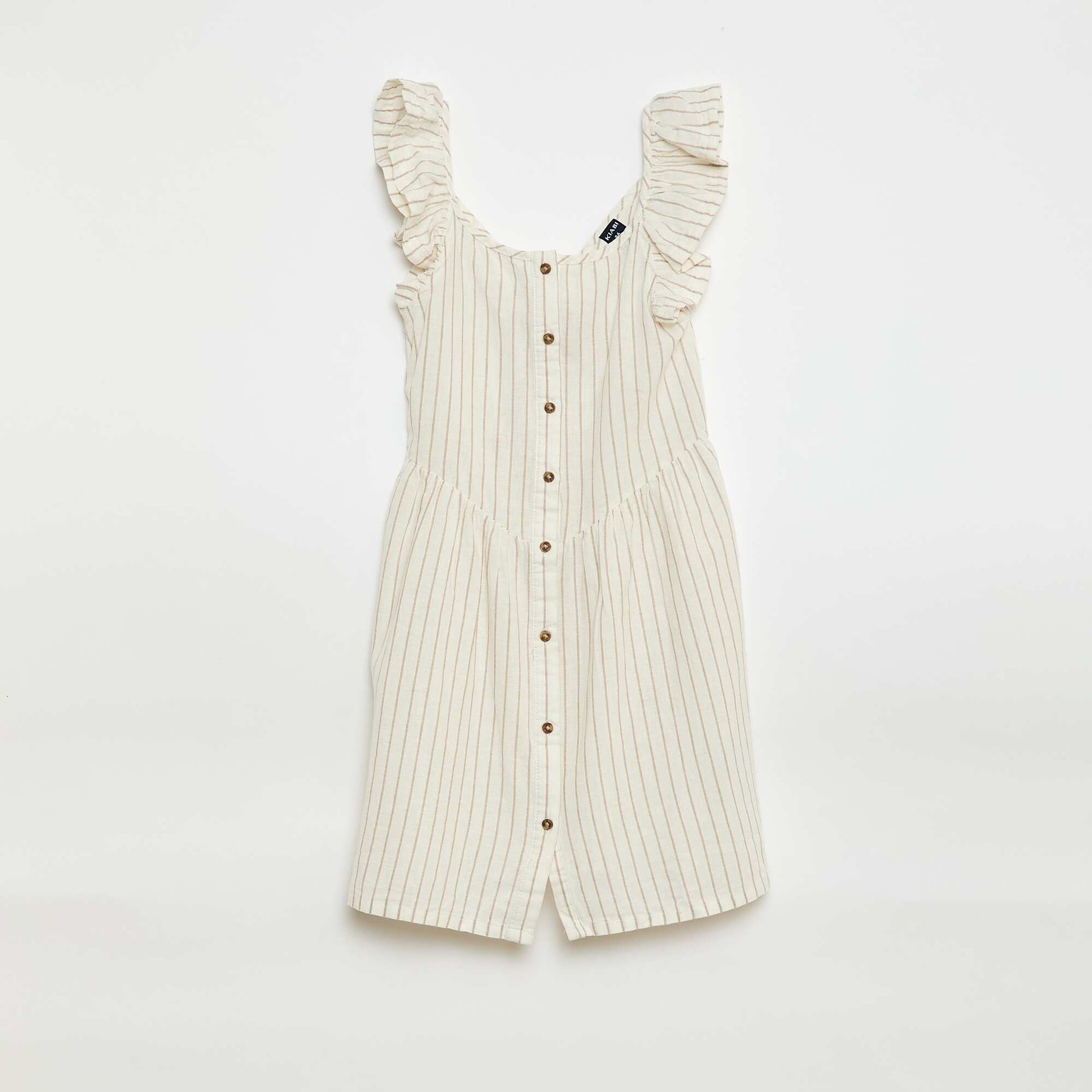 Robe sans manches volantée BLANC