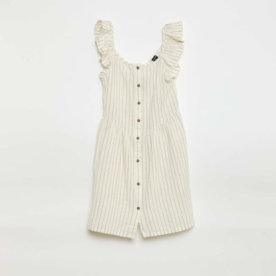 Robe sans manches volantée BLANC
