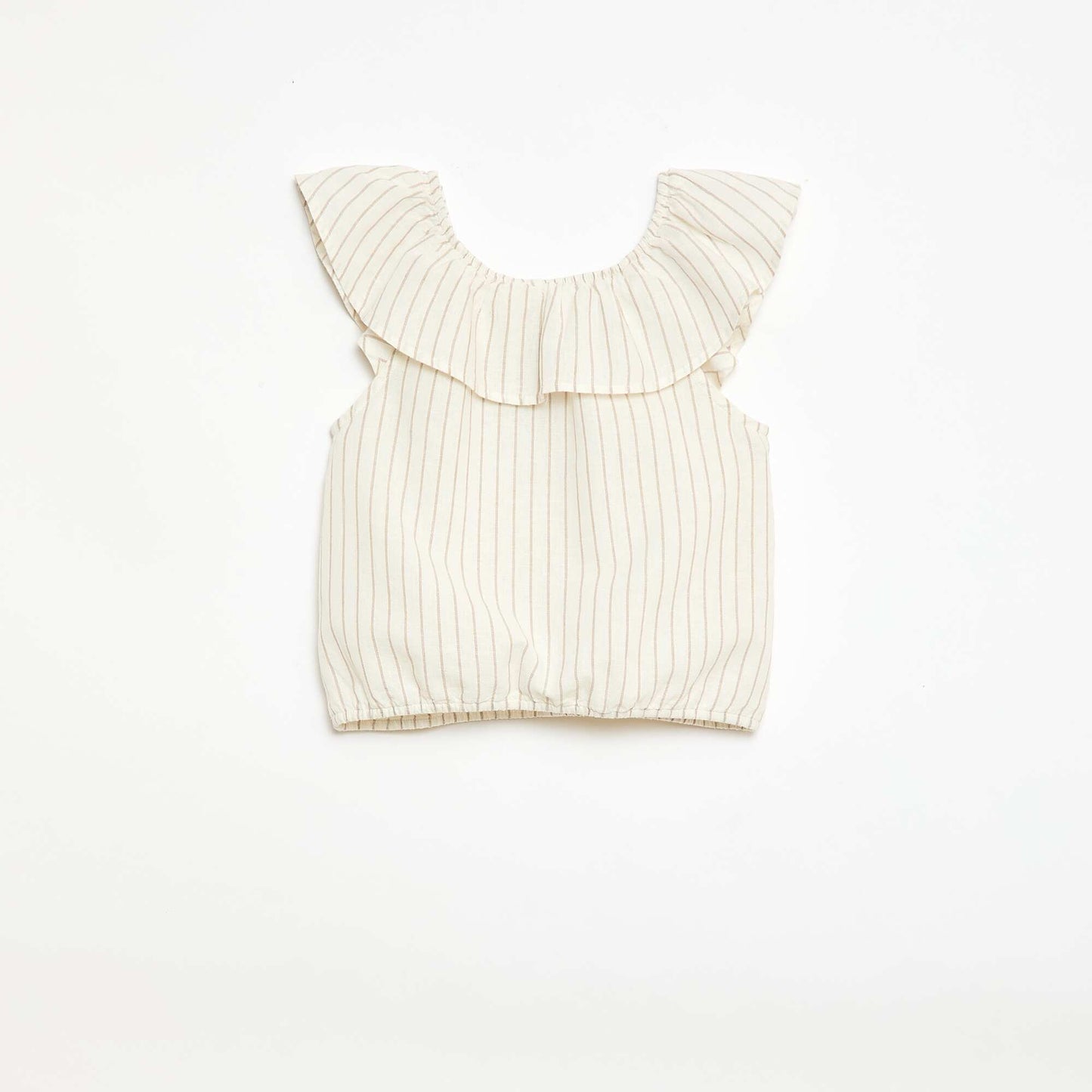 Blouse sans manches en lin mélangé BLANC