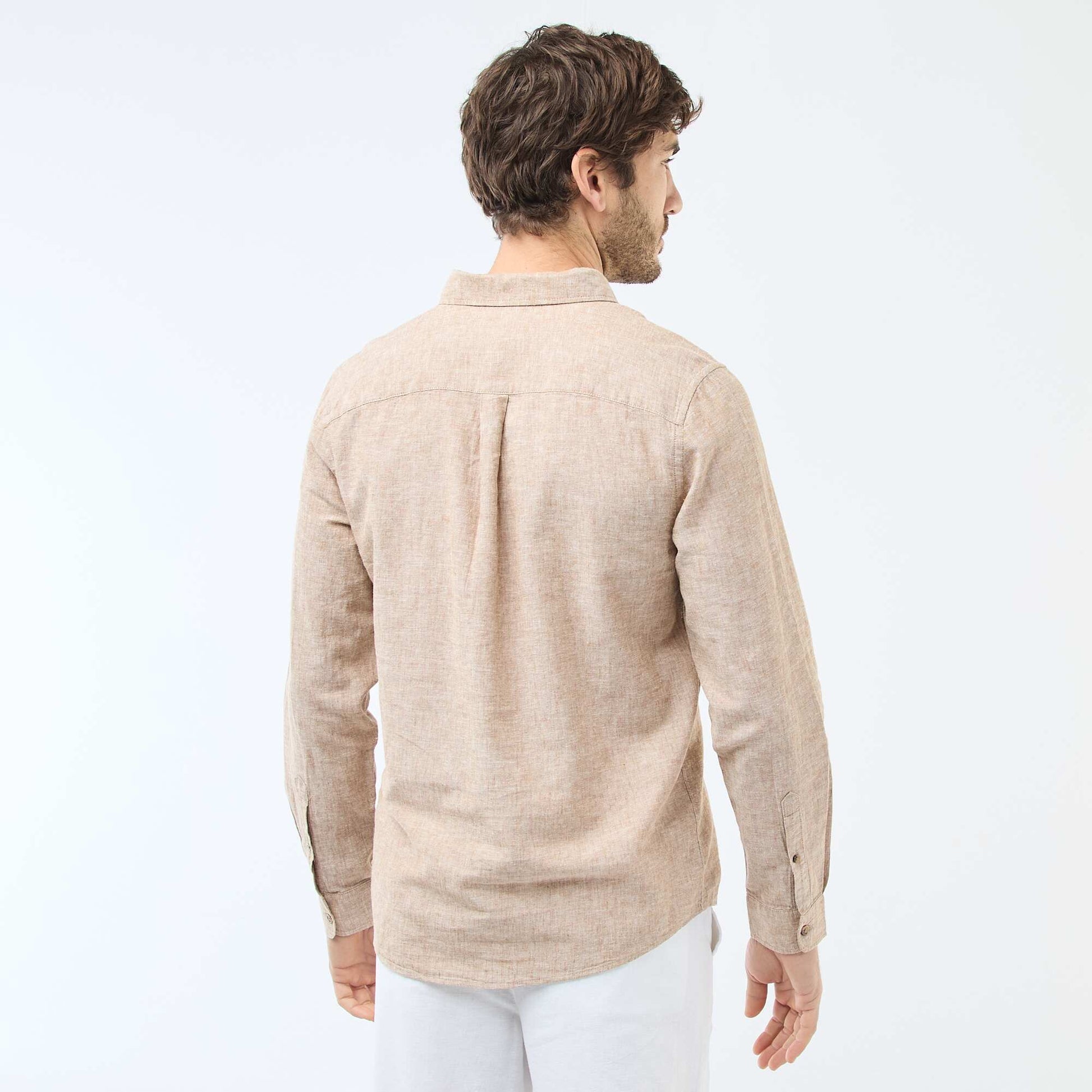 Chemise en lin mélangé MARRON