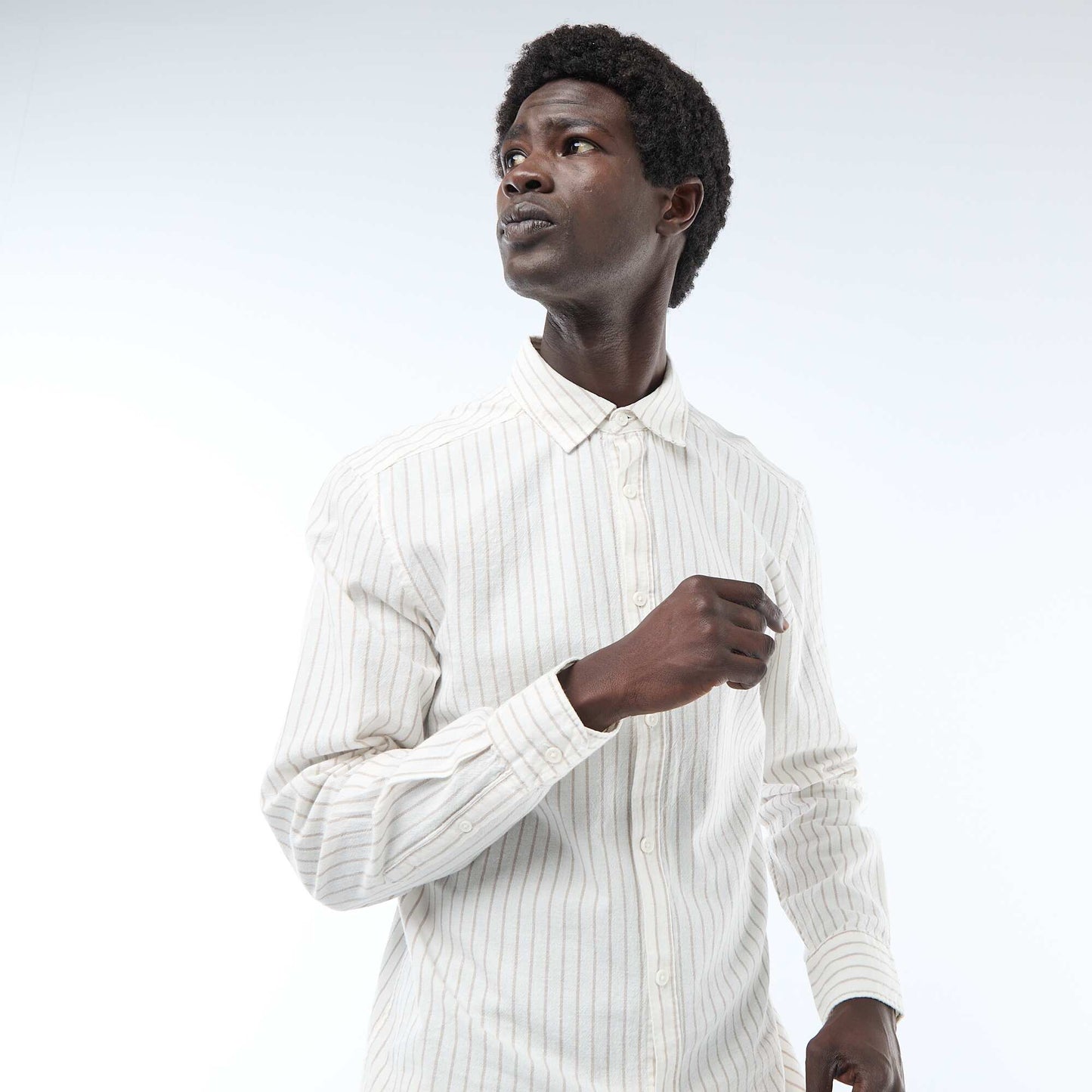 Chemise en lin mélangé BLANC
