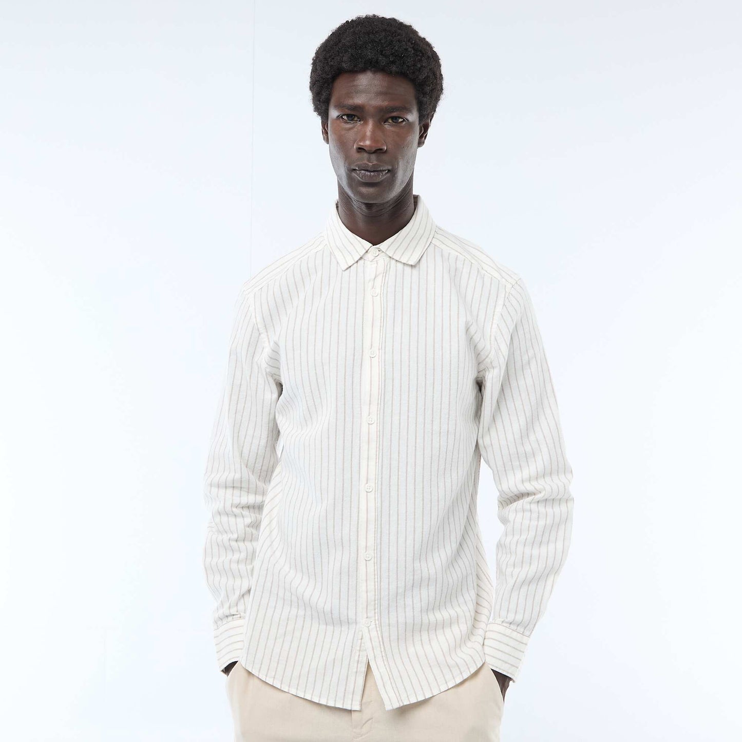 Chemise en lin mélangé BLANC