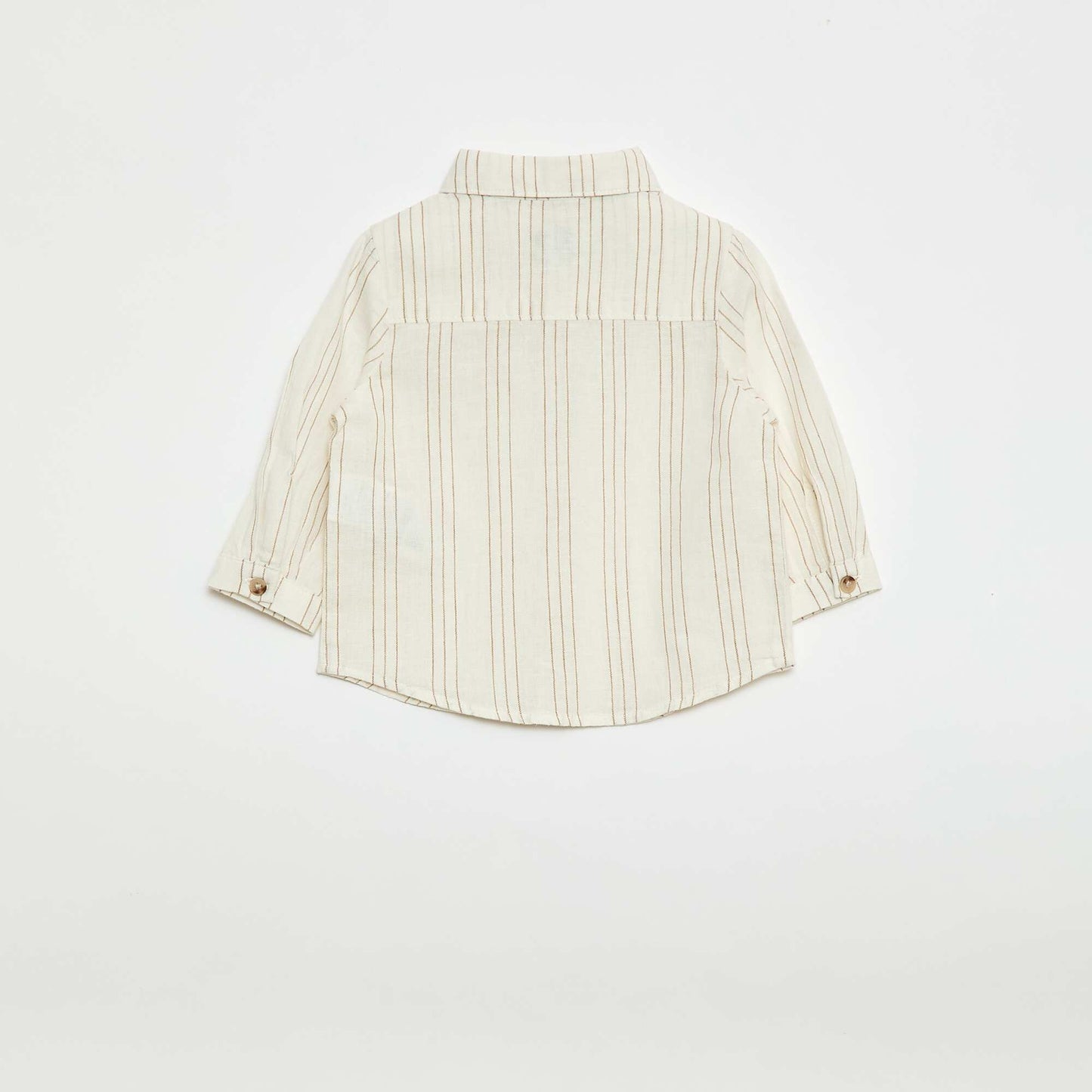 Chemise rayée en lin et coton BLANC