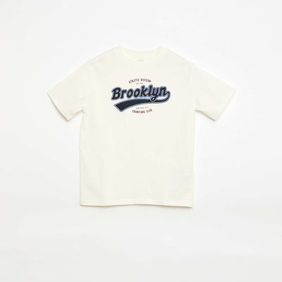 T-shirt à manches courtes imprimé BLANC