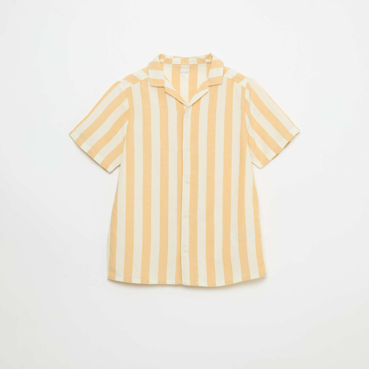 Chemise à manches courtes rayée JAUNE