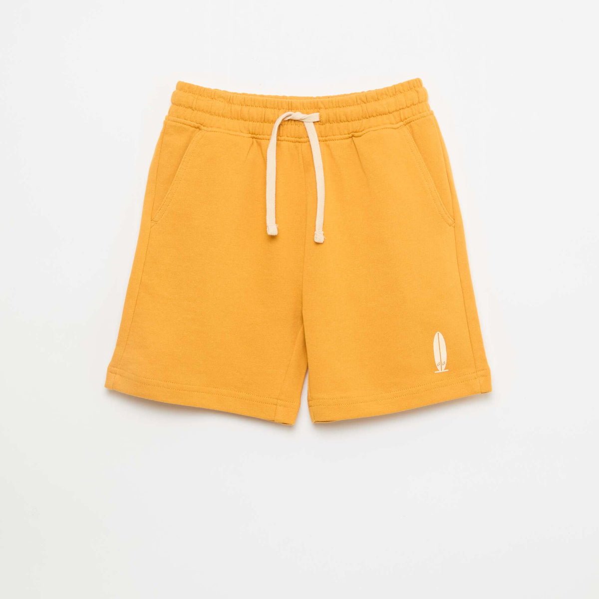 Bermuda en french terry uni JAUNE