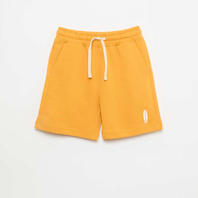 Bermuda en french terry uni JAUNE