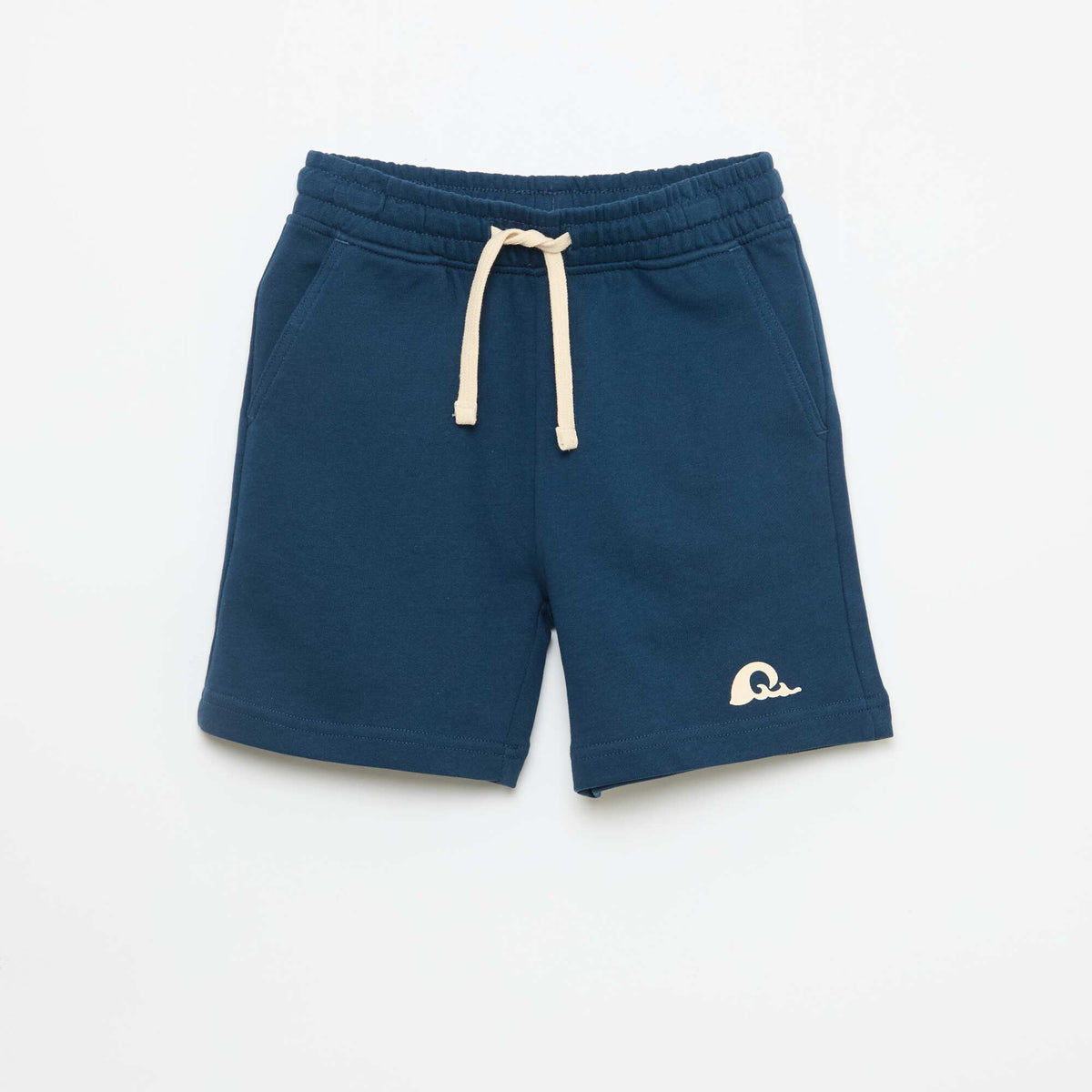 Bermuda en french terry uni BLEU