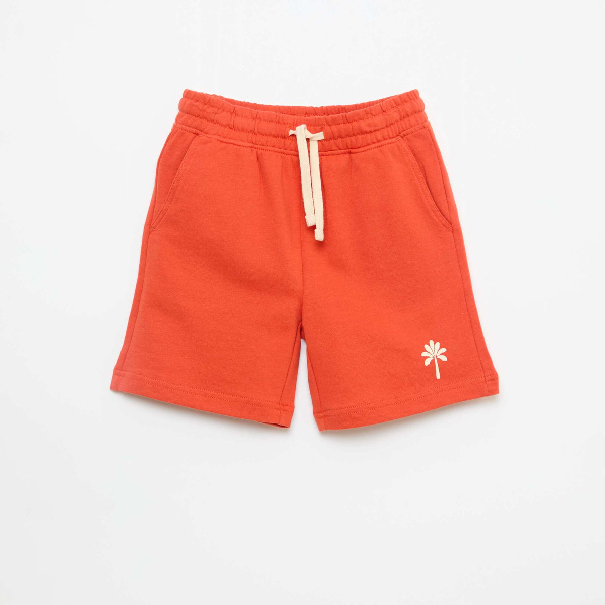 Bermuda en french terry uni ORANGE