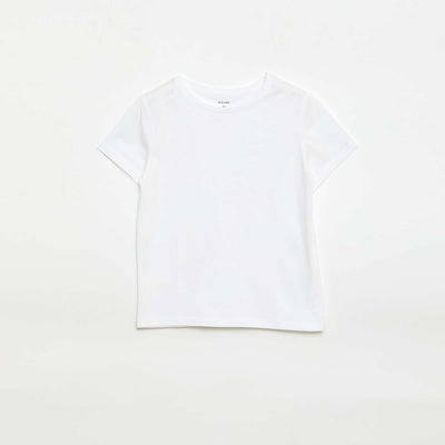 T-shirt en maille jersey à manches longues BLANC