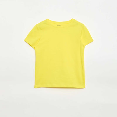 T-shirt en maille jersey à manches longues JAUNE