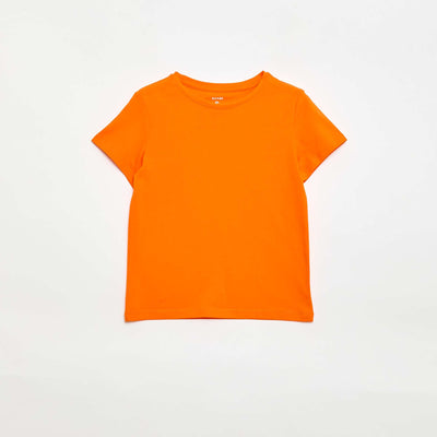 T-shirt en maille jersey à manches longues ORANGE