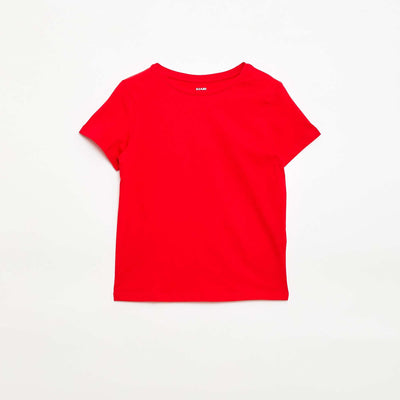 T-shirt en maille jersey à manches longues ROUGE