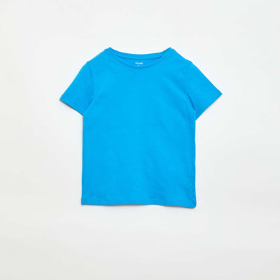 T-shirt en maille jersey à manches longues BLEU