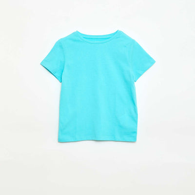 T-shirt en maille jersey à manches longues BLEU