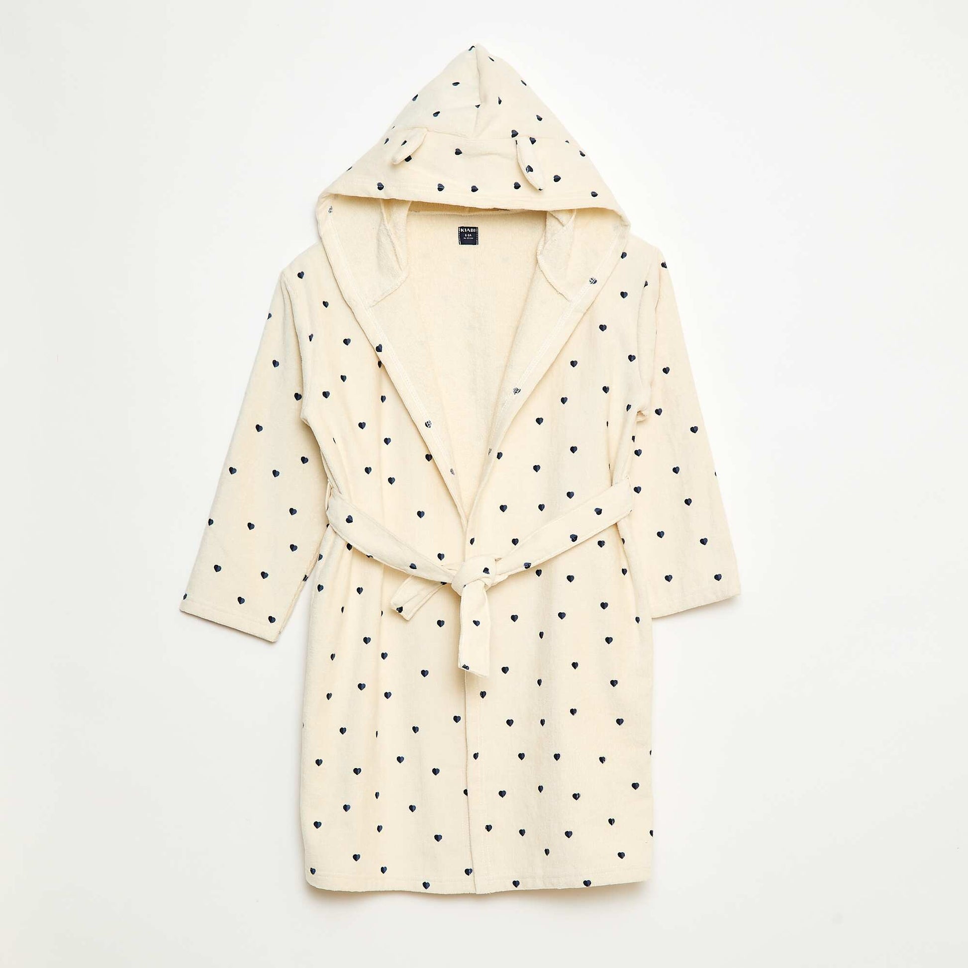 Peignoir de bain éponge en coton BLANC
