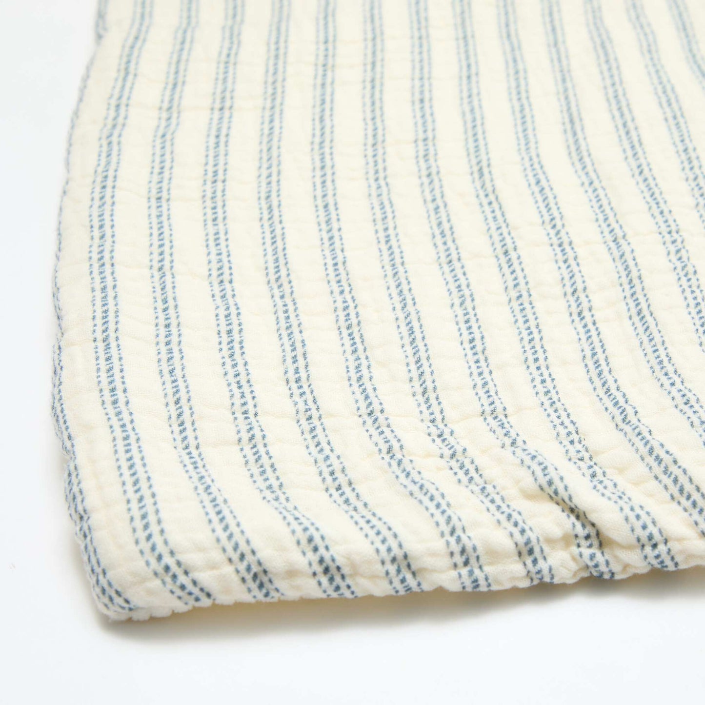 Couverture en gaze de coton réversible en velours - Kiabi Home BLEU