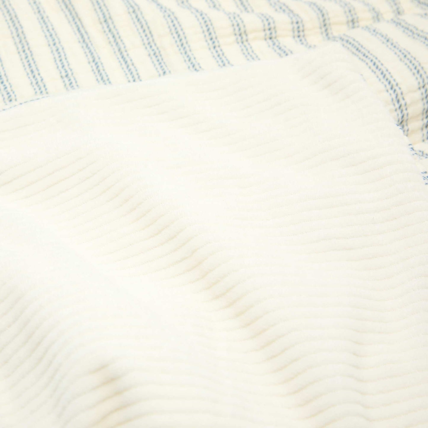 Couverture en gaze de coton réversible en velours - Kiabi Home BLEU