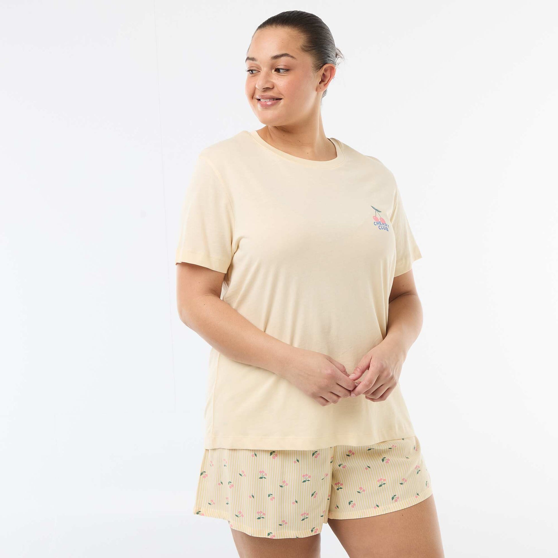 Pyjama court t-shirt + short - 2 pièces JAUNE