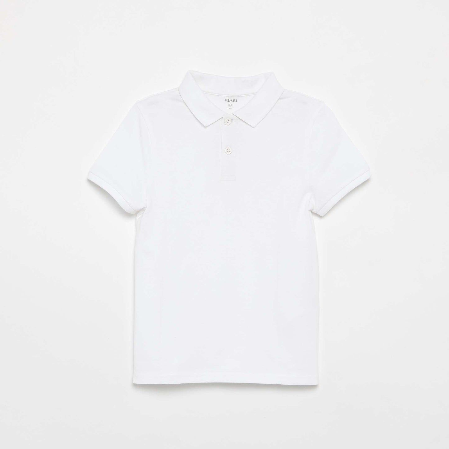 Polo uni à manches courtes BLANC