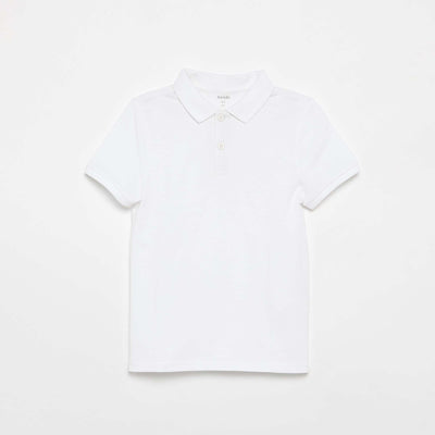 Polo uni à manches courtes BLANC