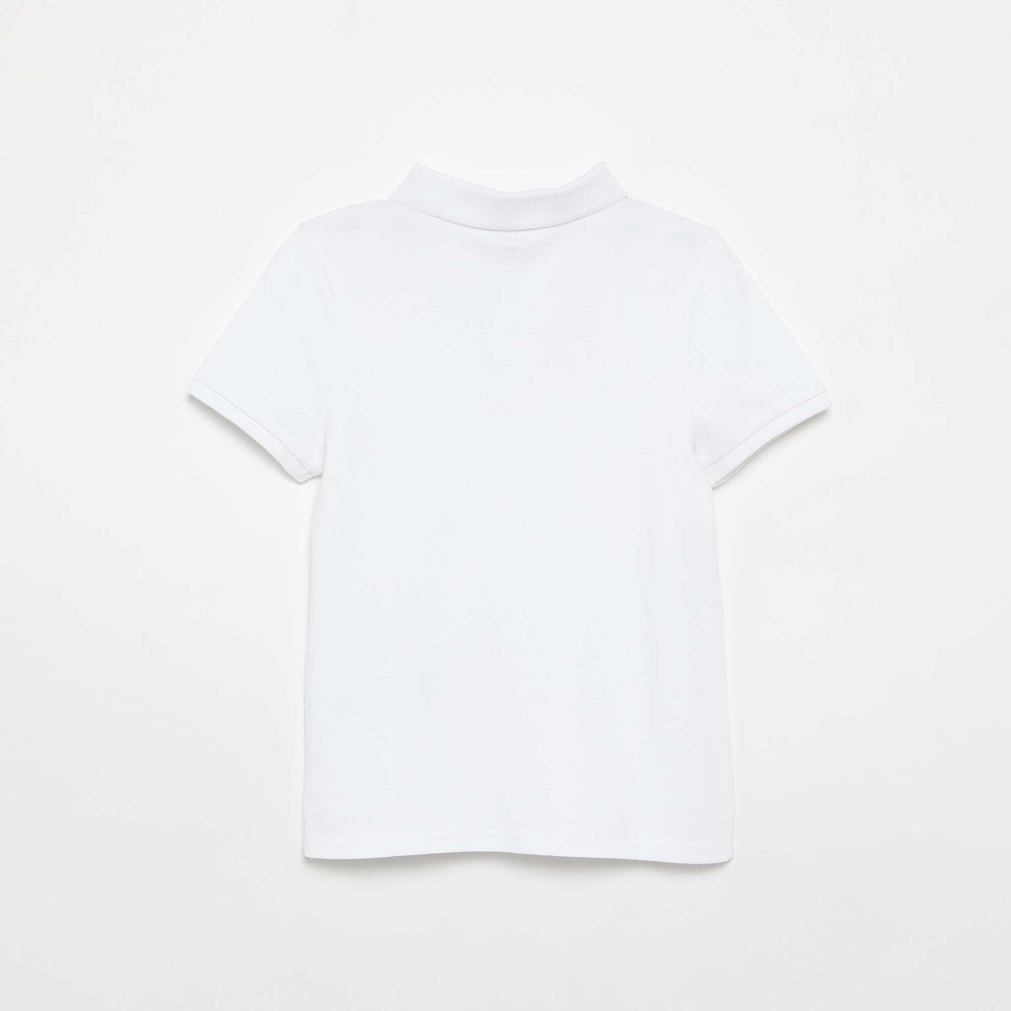 Polo uni à manches courtes BLANC