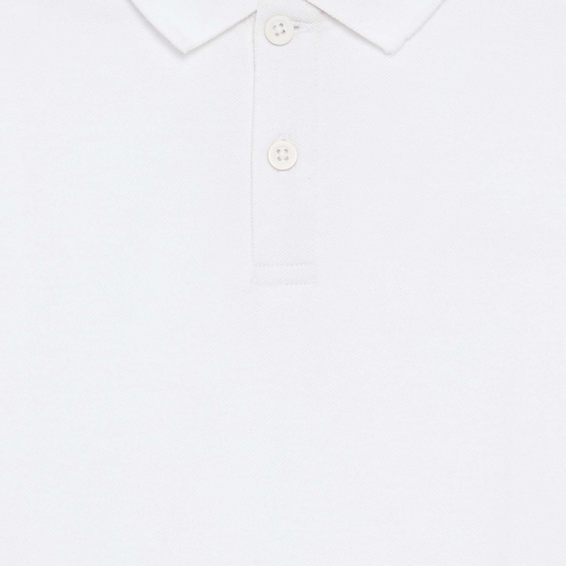 Polo uni à manches courtes BLANC
