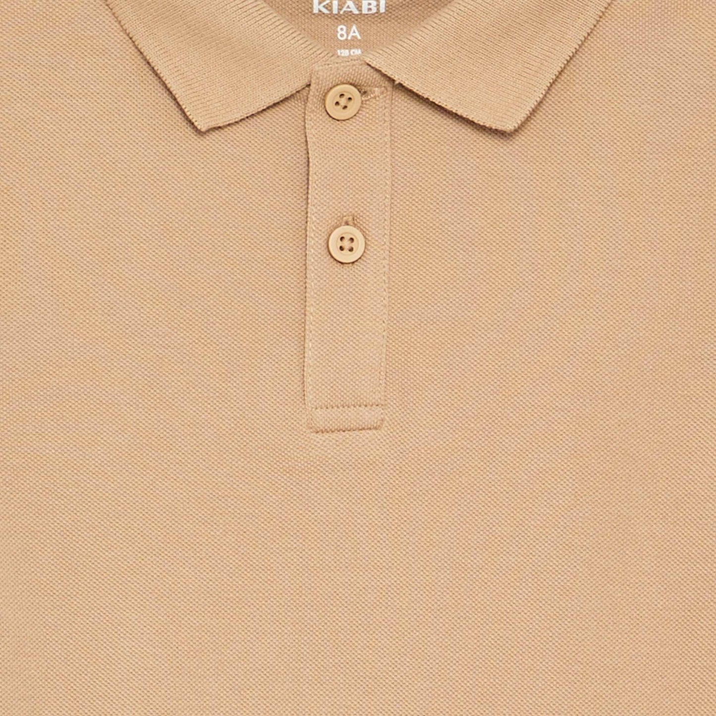 Polo uni à manches courtes BEIGE