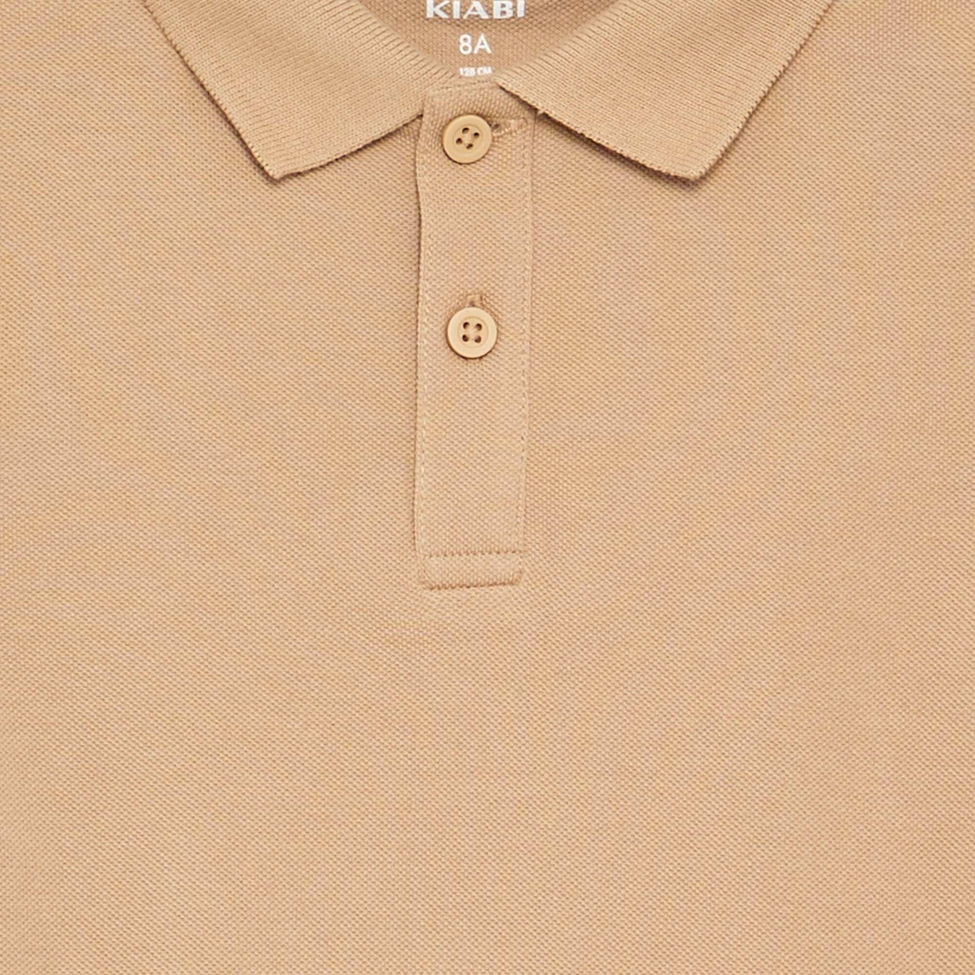 Polo uni à manches courtes BEIGE